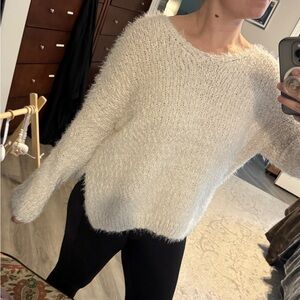 Altar'd State Soft White V-Neck Sweater
